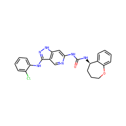 O=C(Nc1cc2[nH]nc(Nc3ccccc3Cl)c2cn1)N[C@@H]1CCCOc2ccccc21 ZINC001772657718