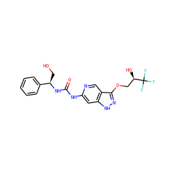 O=C(Nc1cc2[nH]nc(OC[C@@H](O)C(F)(F)F)c2cn1)N[C@H](CO)c1ccccc1 ZINC001772570382