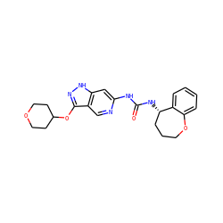 O=C(Nc1cc2[nH]nc(OC3CCOCC3)c2cn1)N[C@H]1CCCOc2ccccc21 ZINC001772601975