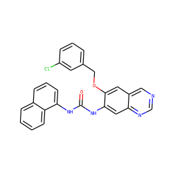 O=C(Nc1cc2ncncc2cc1OCc1cccc(Cl)c1)Nc1cccc2ccccc12 ZINC000473146058