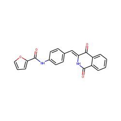 O=C(Nc1ccc(/C=C2\NC(=O)c3ccccc3C2=O)cc1)c1ccco1 ZINC000013817082