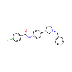 O=C(Nc1ccc([C@@H]2CCN(Cc3ccccc3)C2)cc1)c1ccc(Cl)cc1 ZINC000117744934