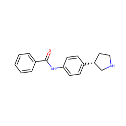 O=C(Nc1ccc([C@@H]2CCNC2)cc1)c1ccccc1 ZINC000117718181