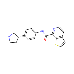 O=C(Nc1ccc([C@@H]2CCNC2)cc1)c1nccc2ccsc12 ZINC000117742225