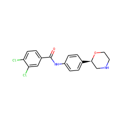 O=C(Nc1ccc([C@@H]2CNCCO2)cc1)c1ccc(Cl)c(Cl)c1 ZINC000117724395