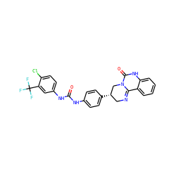 O=C(Nc1ccc([C@H]2CN=C3c4ccccc4NC(=O)N3C2)cc1)Nc1ccc(Cl)c(C(F)(F)F)c1 ZINC000206965193