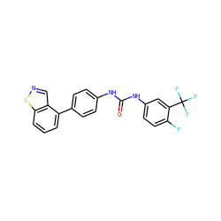 O=C(Nc1ccc(-c2cccc3sncc23)cc1)Nc1ccc(F)c(C(F)(F)F)c1 ZINC000063298243