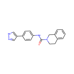 O=C(Nc1ccc(-c2cn[nH]c2)cc1)N1CCc2ccccc2C1 ZINC000095590933