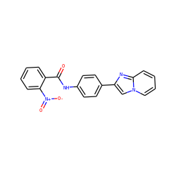 O=C(Nc1ccc(-c2cn3ccccc3n2)cc1)c1ccccc1[N+](=O)[O-] ZINC000003893798