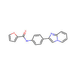 O=C(Nc1ccc(-c2cn3ccccc3n2)cc1)c1ccco1 ZINC000000387109