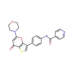 O=C(Nc1ccc(-c2csc3c(=O)cc(N4CCOCC4)oc23)cc1)c1ccncc1 ZINC000101661889