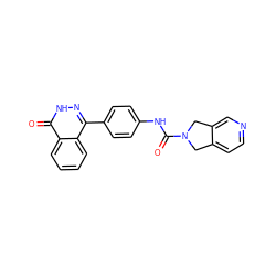 O=C(Nc1ccc(-c2n[nH]c(=O)c3ccccc23)cc1)N1Cc2ccncc2C1 ZINC000165893150
