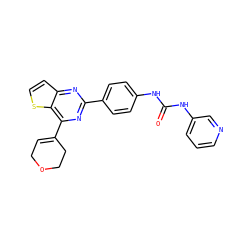 O=C(Nc1ccc(-c2nc(C3=CCOCC3)c3sccc3n2)cc1)Nc1cccnc1 ZINC000045373612