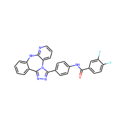 O=C(Nc1ccc(-c2nnc3n2-c2cccnc2Nc2ccccc2-3)cc1)c1ccc(F)c(F)c1 ZINC000142440194