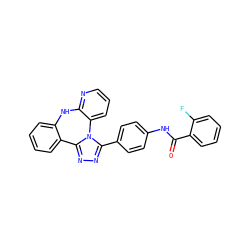 O=C(Nc1ccc(-c2nnc3n2-c2cccnc2Nc2ccccc2-3)cc1)c1ccccc1F ZINC000141716245