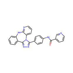 O=C(Nc1ccc(-c2nnc3n2-c2cccnc2Nc2ccccc2-3)cc1)c1cccnc1 ZINC000141352601