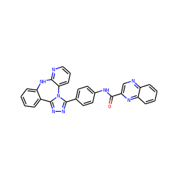 O=C(Nc1ccc(-c2nnc3n2-c2cccnc2Nc2ccccc2-3)cc1)c1cnc2ccccc2n1 ZINC000141059764