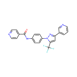 O=C(Nc1ccc(-n2nc(-c3cccnc3)cc2C(F)(F)F)cc1)c1ccncc1 ZINC000064512292