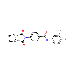O=C(Nc1ccc(Br)c(Br)c1)c1ccc(N2C(=O)[C@H]3[C@H]4C=C[C@H](C4)[C@H]3C2=O)cc1 ZINC000070631563