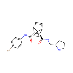 O=C(Nc1ccc(Br)cc1)[C@@H]1[C@@H]2C=C[C@H]([C@H]1C(=O)NC[C@@H]1CCCN1)C21CC1 ZINC000168538559