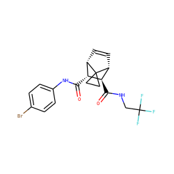 O=C(Nc1ccc(Br)cc1)[C@@H]1[C@@H]2C=C[C@H]([C@H]1C(=O)NCC(F)(F)F)C21CC1 ZINC000168376276