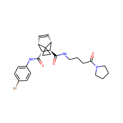O=C(Nc1ccc(Br)cc1)[C@@H]1[C@@H]2C=C[C@H]([C@H]1C(=O)NCCCC(=O)N1CCCC1)C21CC1 ZINC000168375896