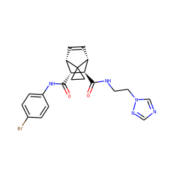 O=C(Nc1ccc(Br)cc1)[C@@H]1[C@@H]2C=C[C@H]([C@H]1C(=O)NCCn1cncn1)C21CC1 ZINC000168430597