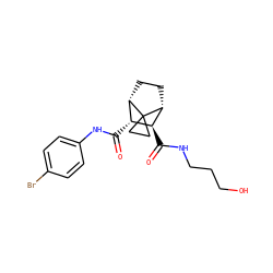 O=C(Nc1ccc(Br)cc1)[C@@H]1[C@@H]2CC[C@H]([C@H]1C(=O)NCCCO)C21CC1 ZINC000168506763