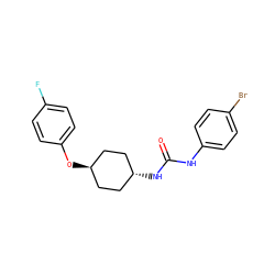 O=C(Nc1ccc(Br)cc1)N[C@H]1CC[C@H](Oc2ccc(F)cc2)CC1 ZINC000103235700