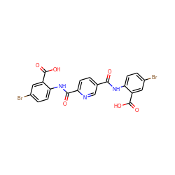 O=C(Nc1ccc(Br)cc1C(=O)O)c1ccc(C(=O)Nc2ccc(Br)cc2C(=O)O)nc1 ZINC000026579197