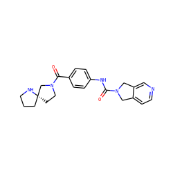 O=C(Nc1ccc(C(=O)N2CC[C@@]3(CCCN3)C2)cc1)N1Cc2ccncc2C1 ZINC000166221895