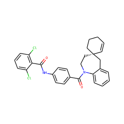 O=C(Nc1ccc(C(=O)N2CC[C@]3(C=CCCC3)Cc3ccccc32)cc1)c1c(Cl)cccc1Cl ZINC000026750896