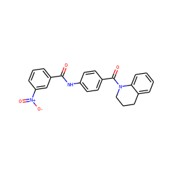 O=C(Nc1ccc(C(=O)N2CCCc3ccccc32)cc1)c1cccc([N+](=O)[O-])c1 ZINC000013757921
