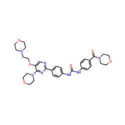 O=C(Nc1ccc(C(=O)N2CCOCC2)cc1)Nc1ccc(-c2ncc(OCCN3CCOCC3)c(N3CCOCC3)n2)cc1 ZINC000205768103