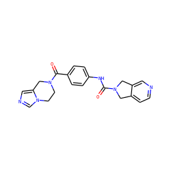 O=C(Nc1ccc(C(=O)N2CCn3cncc3C2)cc1)N1Cc2ccncc2C1 ZINC000167034480