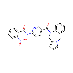 O=C(Nc1ccc(C(=O)N2Cc3cccn3Cc3ccccc32)cn1)c1ccccc1[N+](=O)[O-] ZINC000029468344