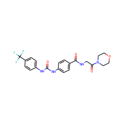O=C(Nc1ccc(C(=O)NCC(=O)N2CCOCC2)cc1)Nc1ccc(C(F)(F)F)cc1 ZINC000049112008