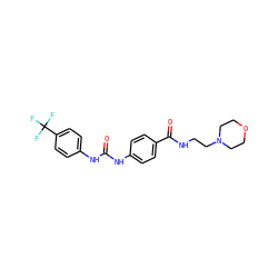 O=C(Nc1ccc(C(=O)NCCN2CCOCC2)cc1)Nc1ccc(C(F)(F)F)cc1 ZINC000043193894