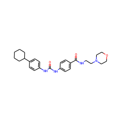 O=C(Nc1ccc(C(=O)NCCN2CCOCC2)cc1)Nc1ccc(C2CCCCC2)cc1 ZINC000049068312