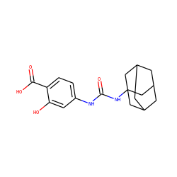 O=C(Nc1ccc(C(=O)O)c(O)c1)NC12CC3CC(CC(C3)C1)C2 ZINC000040974235