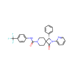O=C(Nc1ccc(C(F)(F)F)cc1)N1CCC2(CC1)C(=O)N(c1ccccn1)[C@H]2c1ccccc1 ZINC000040919241