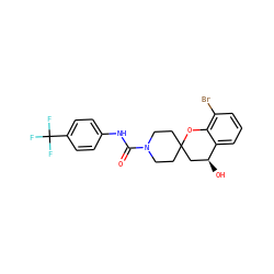 O=C(Nc1ccc(C(F)(F)F)cc1)N1CCC2(CC1)C[C@H](O)c1cccc(Br)c1O2 ZINC000096286110
