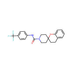 O=C(Nc1ccc(C(F)(F)F)cc1)N1CCC2(CCc3ccccc3O2)CC1 ZINC000090685350