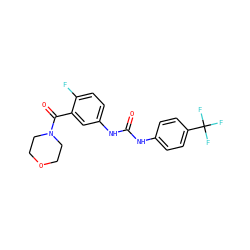 O=C(Nc1ccc(C(F)(F)F)cc1)Nc1ccc(F)c(C(=O)N2CCOCC2)c1 ZINC000049051962
