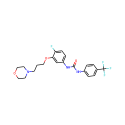 O=C(Nc1ccc(C(F)(F)F)cc1)Nc1ccc(F)c(OCCCN2CCOCC2)c1 ZINC000043075070