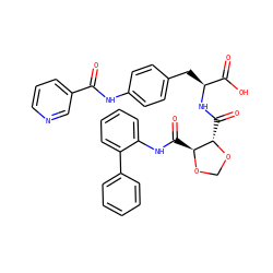 O=C(Nc1ccc(C[C@H](NC(=O)[C@@H]2OCO[C@H]2C(=O)Nc2ccccc2-c2ccccc2)C(=O)O)cc1)c1cccnc1 ZINC000058580970