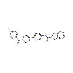 O=C(Nc1ccc(C2=CCN(C(=O)c3ccc(F)cc3)CC2)cc1)N1Cc2ccccc2C1 ZINC000166478301