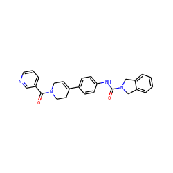 O=C(Nc1ccc(C2=CCN(C(=O)c3cccnc3)CC2)cc1)N1Cc2ccccc2C1 ZINC000166531912
