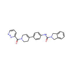 O=C(Nc1ccc(C2=CCN(C(=O)c3cccnn3)CC2)cc1)N1Cc2ccccc2C1 ZINC000166081504