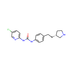 O=C(Nc1ccc(CC[C@@H]2CCNC2)cc1)Nc1ccc(Cl)cn1 ZINC000117718815